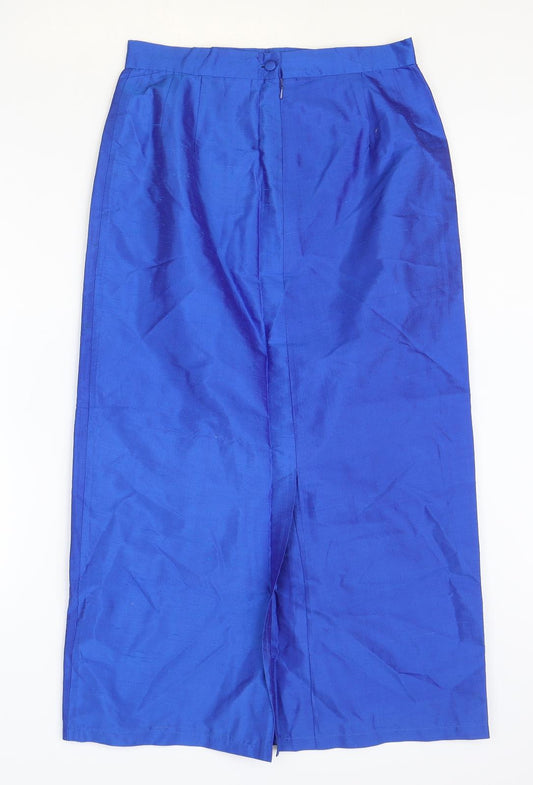 Monsoon Womens Blue Polyester Straight & Pencil Skirt Size 28 in Zip