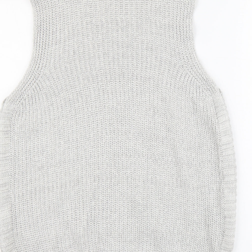 Womens UK Size 6 Warehouse Grey Vest Jumper