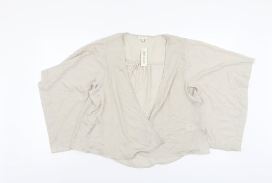 Womens UK Size 8 River Island Beige Wrap T-Shirt