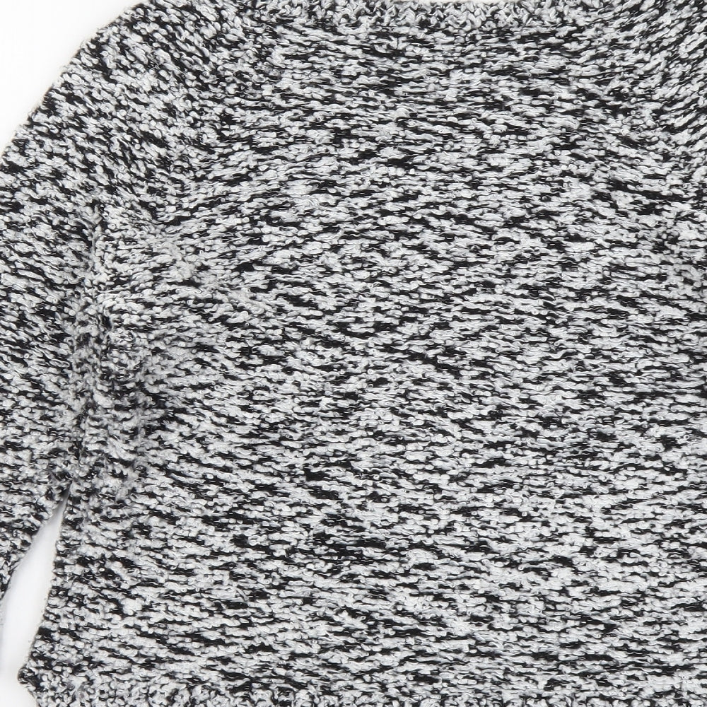 F&F Womens Black Round Neck Acrylic Pullover Jumper Size 10