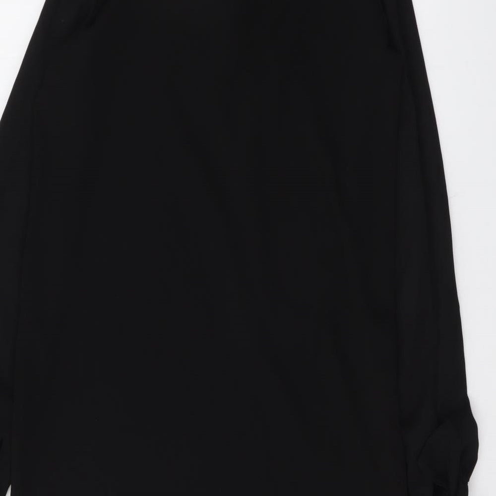 NEXT Womens Black Polyester Shirt Dress Size 8 Collared Pullover