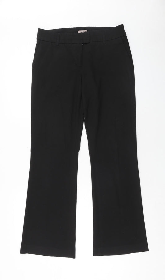 Womens UK Size 10 H&M Regular Fit Black Trousers