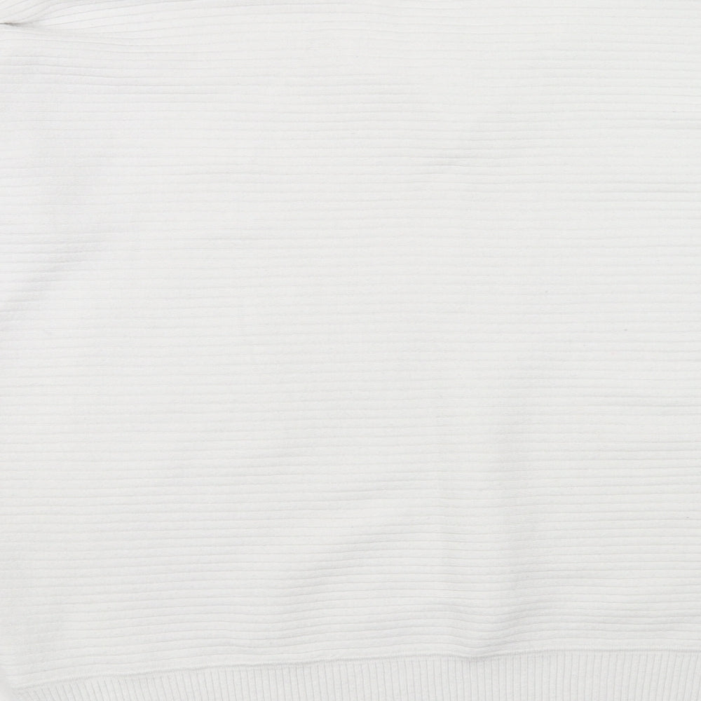 F&F Womens White V-Neck Viscose Pullover Jumper Size 16
