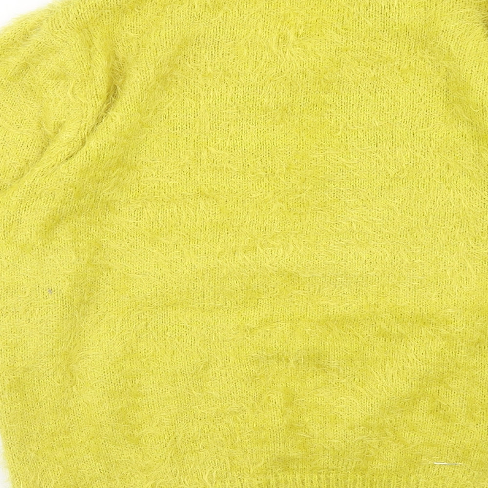 Atmosphere Womens Yellow Round Neck Polyester Pullover Jumper Size 14