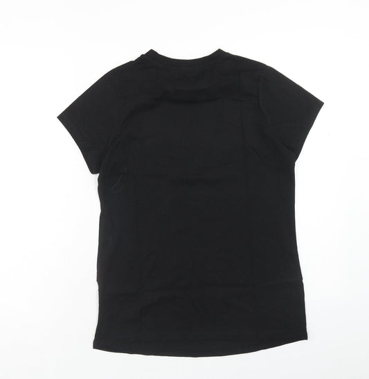 George Womens Black Cotton Basic T-Shirt Size 8 Scoop Neck - Pudsey