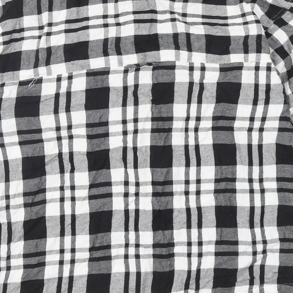 Womens UK Size XS Topshop Black Basic Button-Up