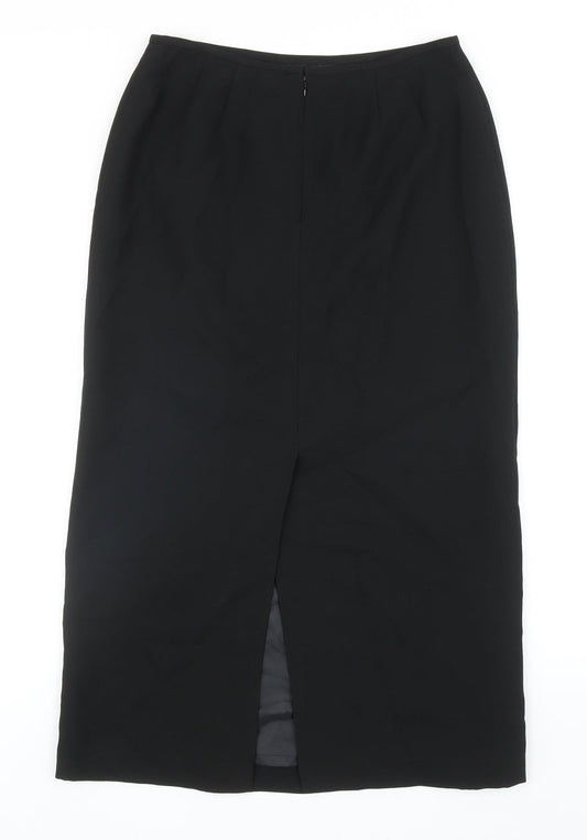 Kasper Womens Black Polyester Straight & Pencil Skirt Size 10 Zip