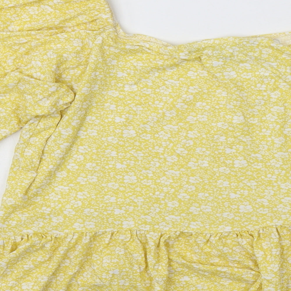 Womens UK Size 18 Peacocks Yellow Cropped T-Shirt