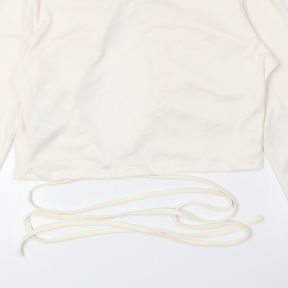 Womens UK Size 14 Preworn Ivory Basic T-Shirt