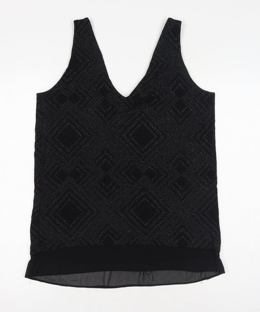Womens UK Size 12 Debenhams Black Basic Tank