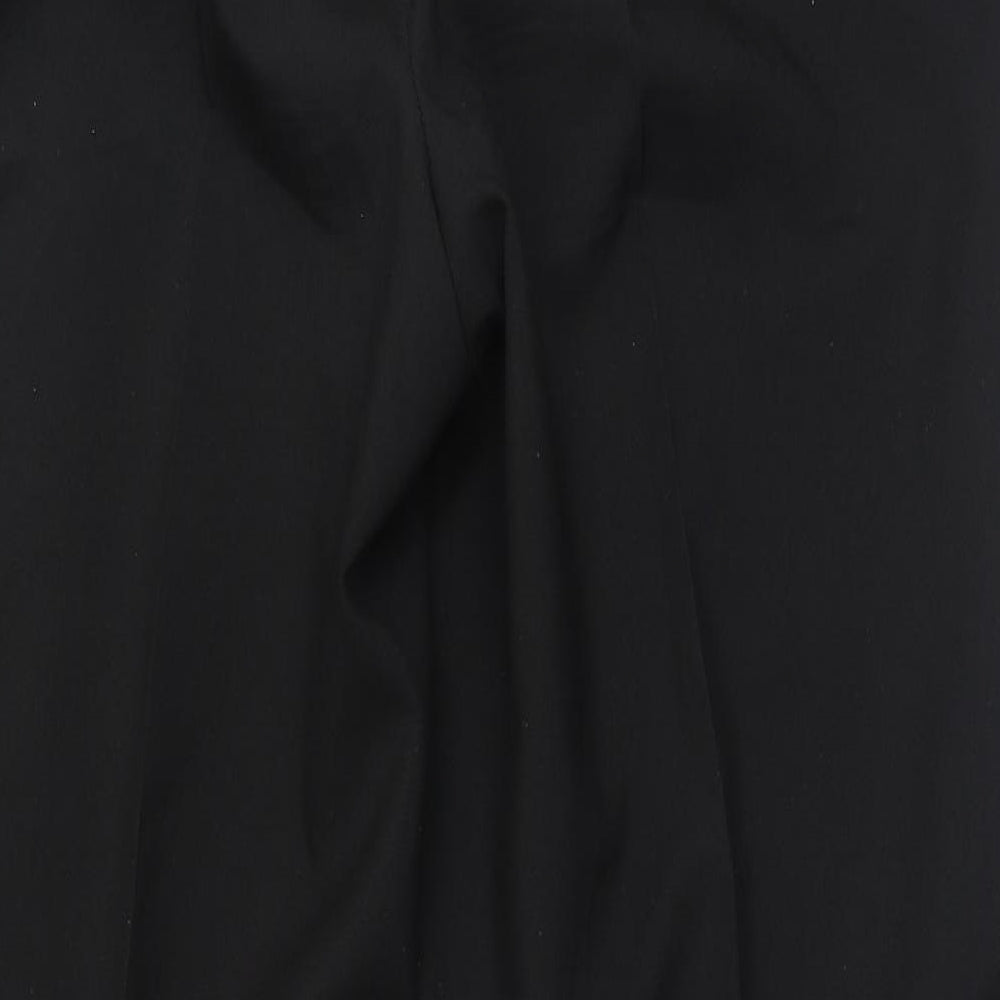 Preworn Mens Black Polyester Dress Pants Trousers Size 39 in Regular Hook & Eye