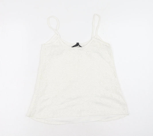 Womens UK Size 8 New Look White Basic Tank