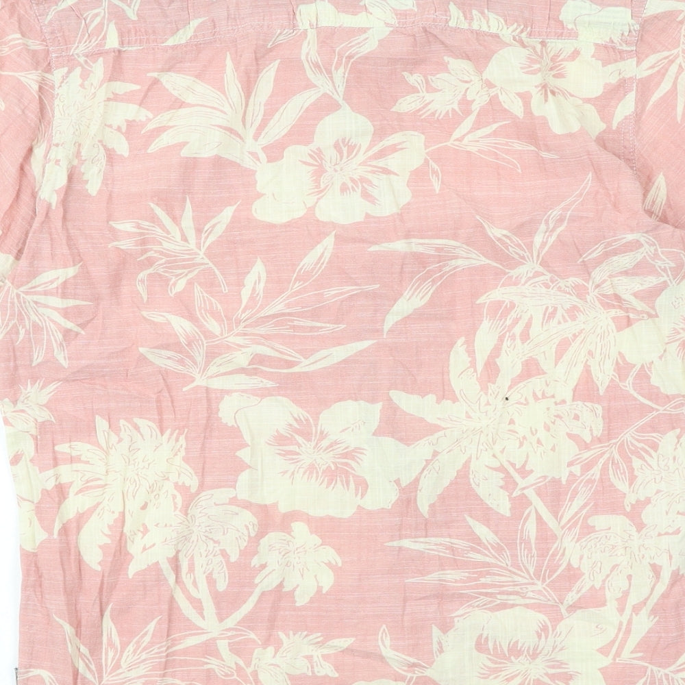 Mens UK Size S Brave Soul Pink Button-Up Short Sleeve Casual Shirt
