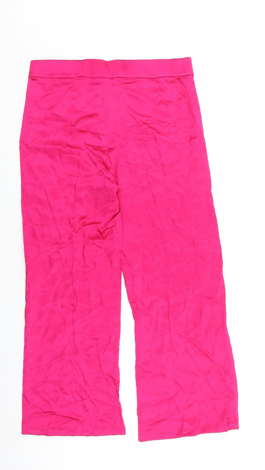 Womens UK Size 34 in Zara Regular Fit Pink Trousers