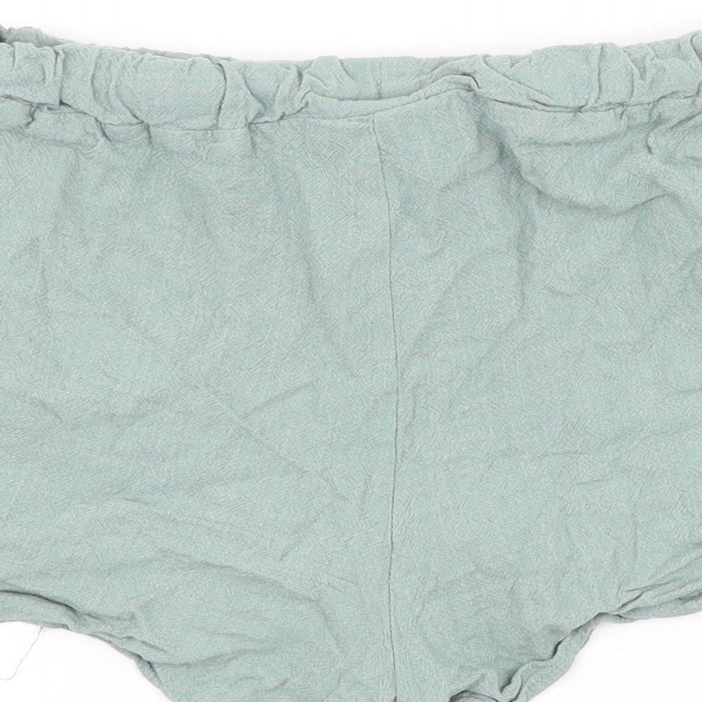 Primark Womens Green Viscose Hot Pants Shorts Size 6 Regular Tie
