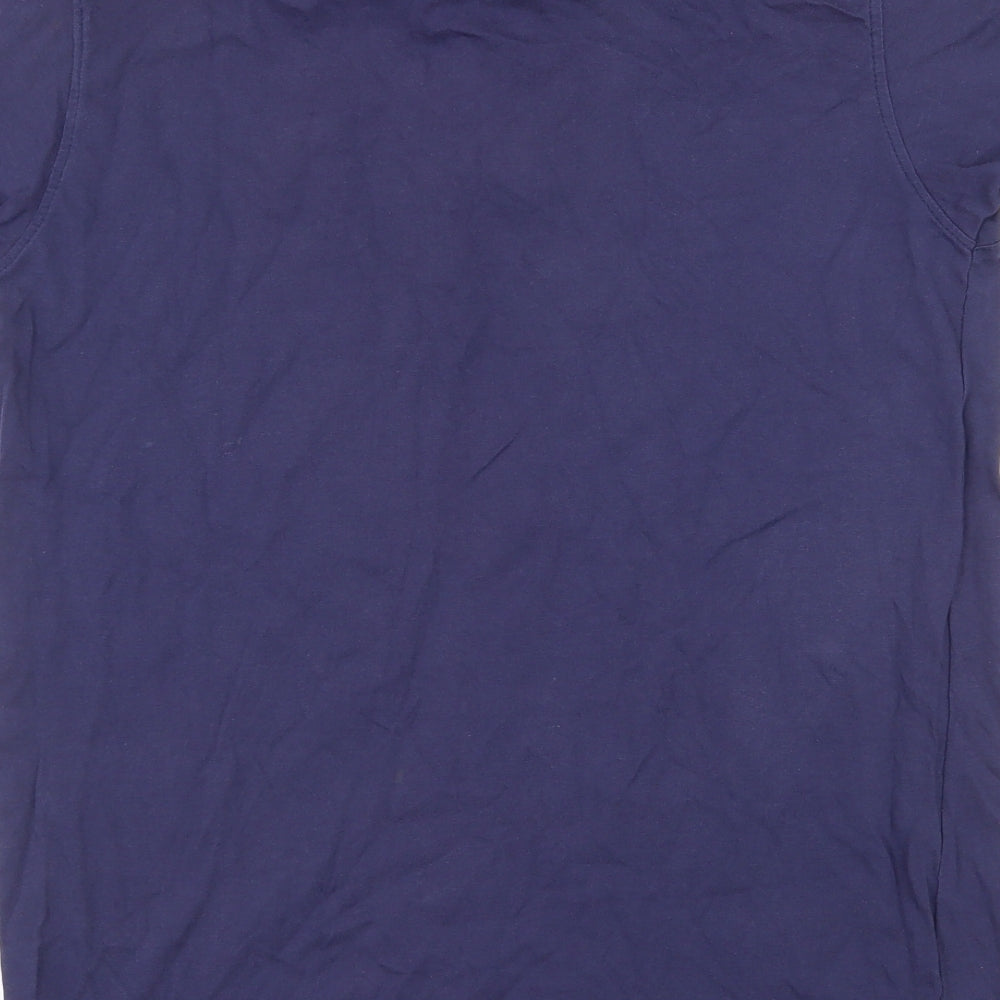 Eminent Mens Blue Cotton Polo Size L Collared Button