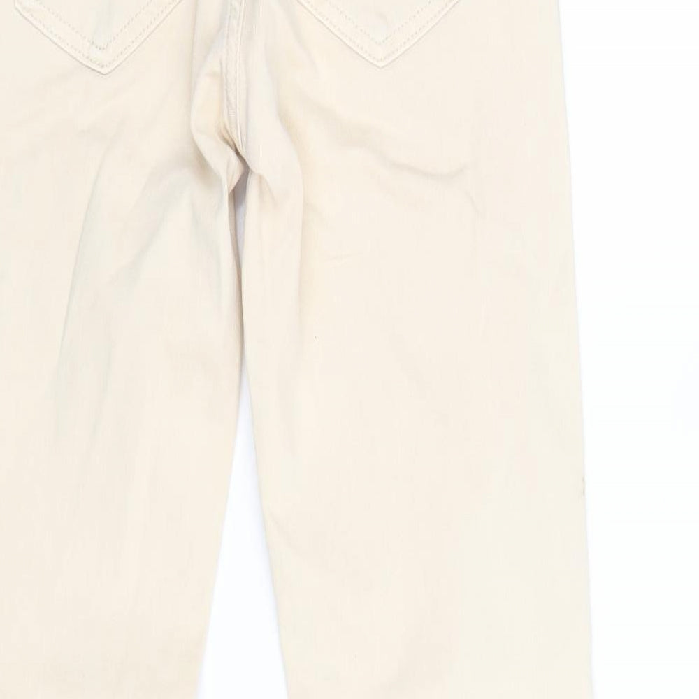 Zara Womens Beige Cotton Skinny Jeans Size 30 Regular Zip