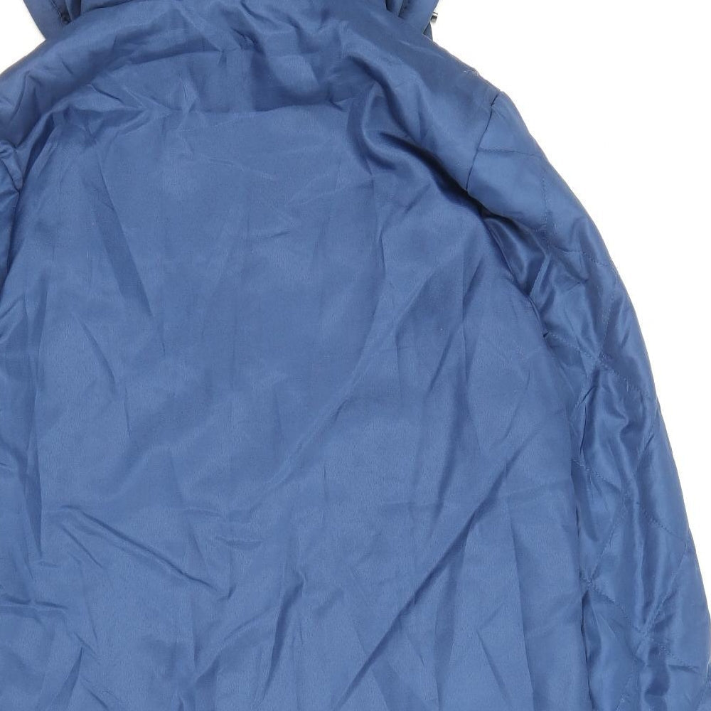 Womens UK Size S Anne De Lancay Blue Quilted Coat