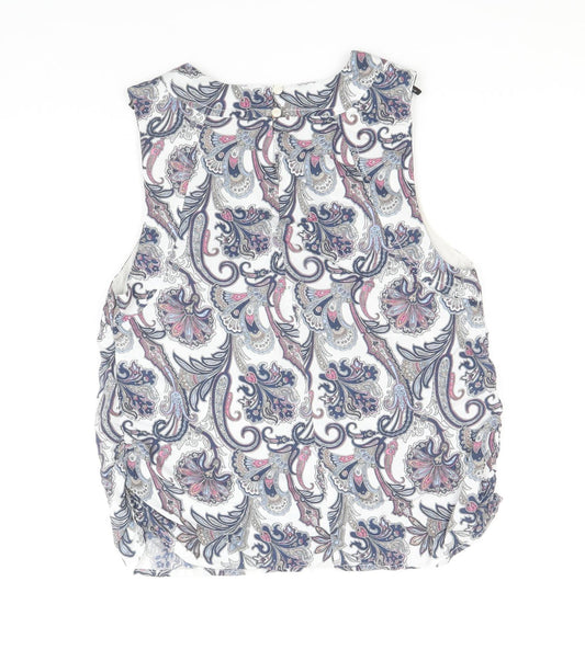 Dorothy Perkins Womens Multicoloured Floral 100% Cotton Basic Blouse Size 10 Round Neck