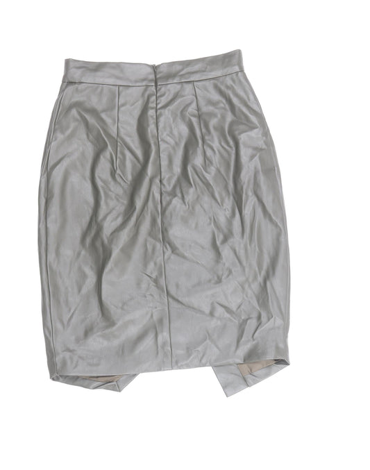 PRETTYLITTLETHING Womens Green Polyester Straight & Pencil Skirt Size 8 Zip