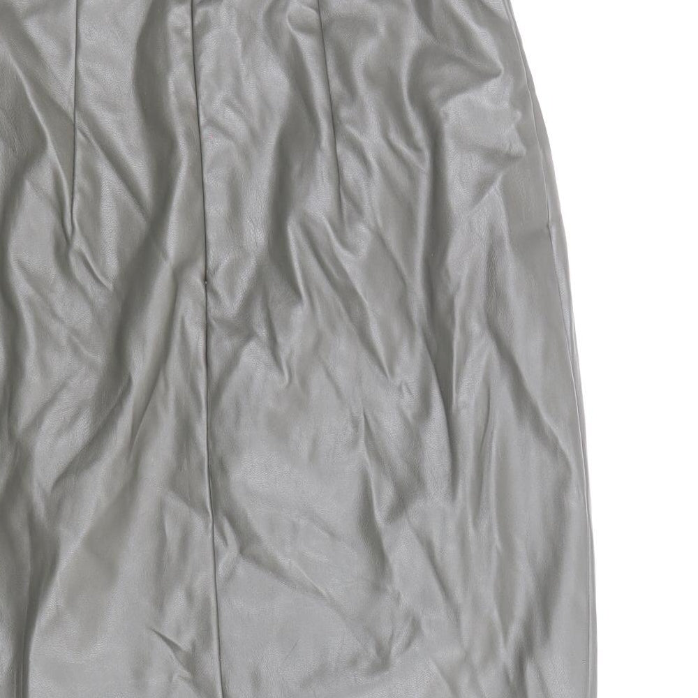 PRETTYLITTLETHING Womens Green Polyester Straight & Pencil Skirt Size 8 Zip