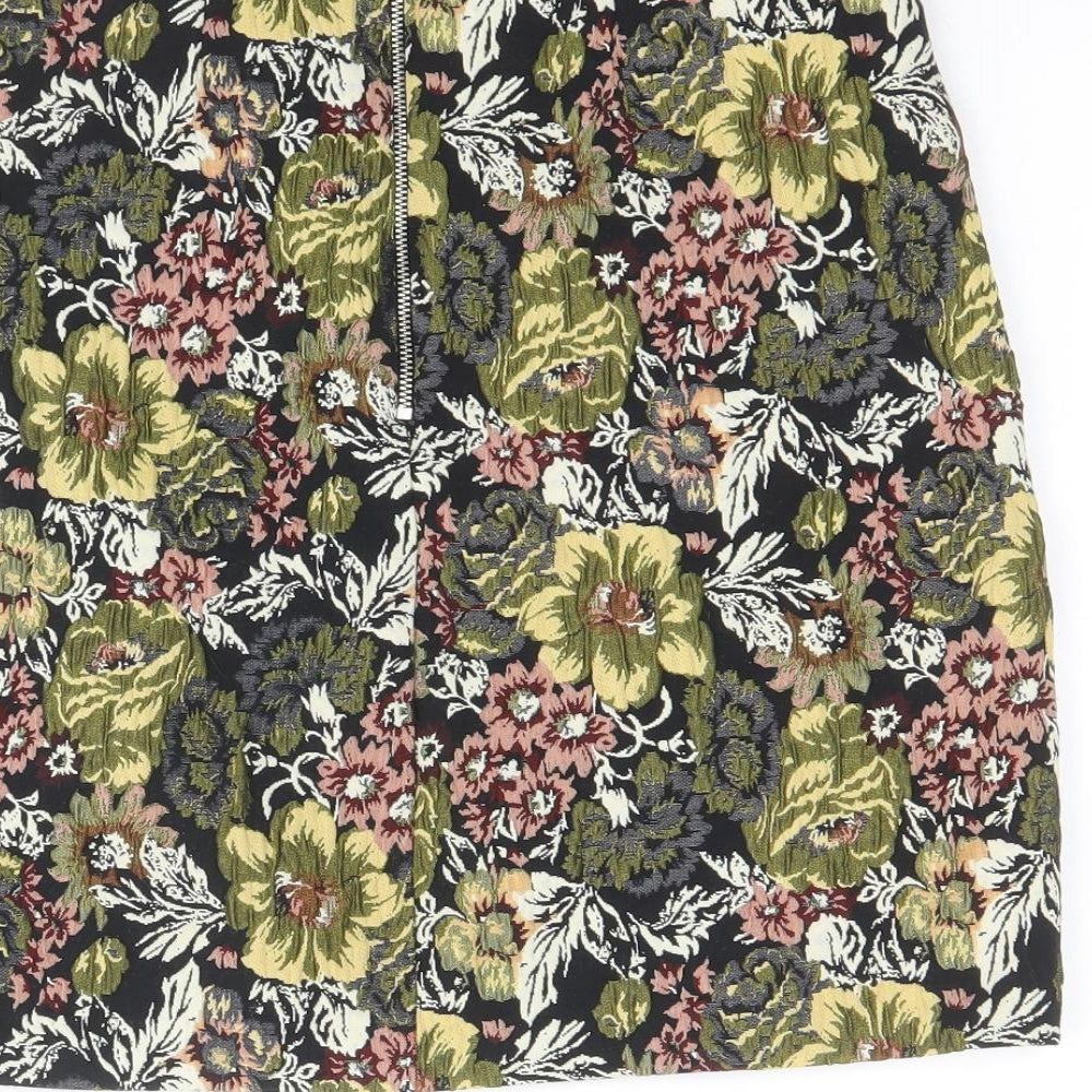 Dorothy Perkins Womens Multicoloured Floral Polyester Bandage Skirt Size 6 Zip