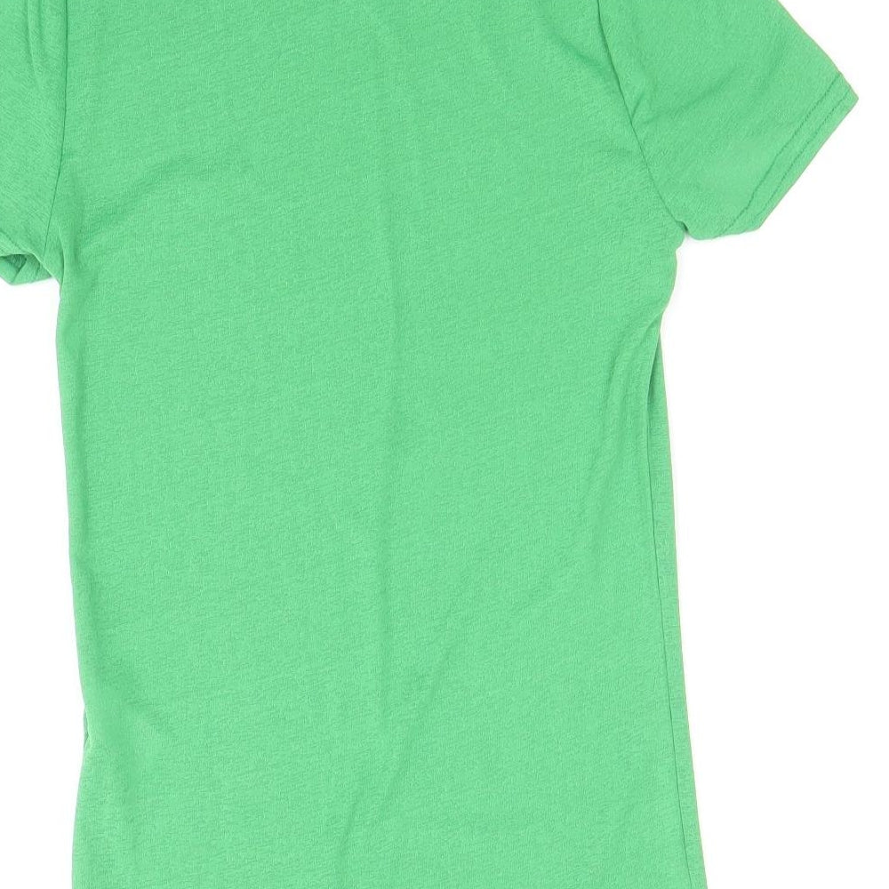 Womens UK Size 10 River Island Green Basic T-Shirt