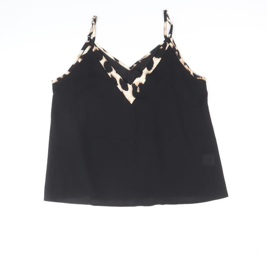 Womens UK Size S SheIn Black Camisole Blouse