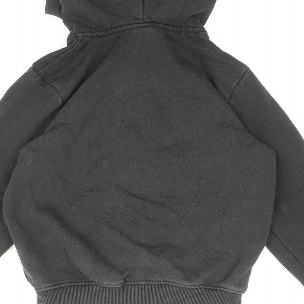 TU Boys Black Cotton Full Zip Hoodie Size 6 Years Zip