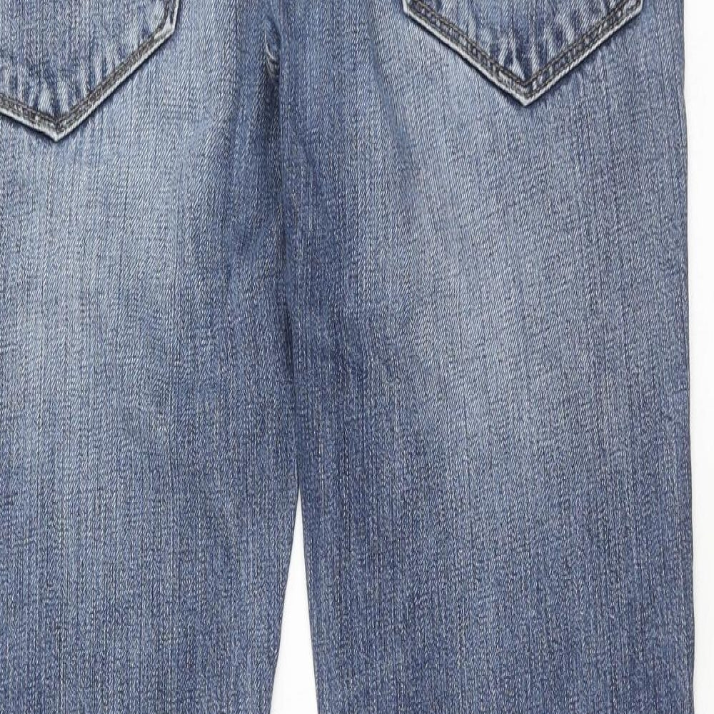 Debenhams Mens Blue Cotton Straight Jeans Size 32 in L30 in Regular Button