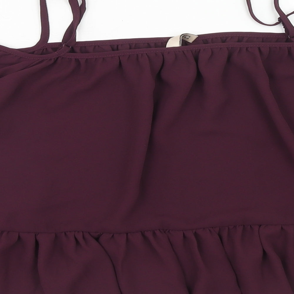 Womens UK Size 6 H&M Purple Cropped Blouse