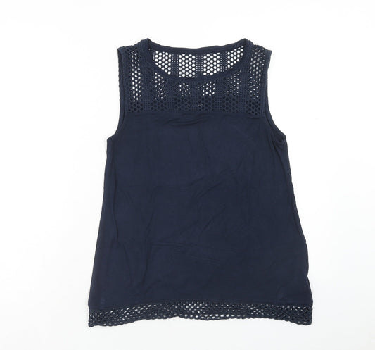 Womens UK Size S ESMARA Blue Basic Tank
