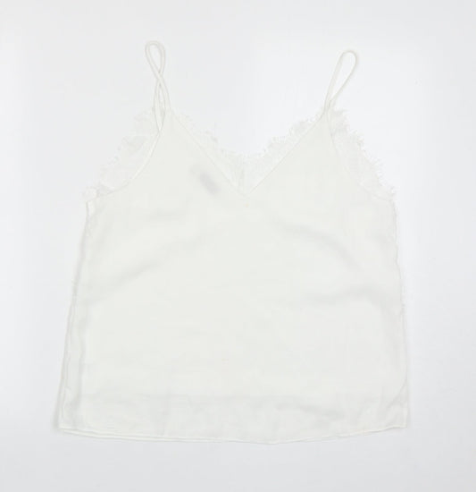 Womens UK Size L Vera & Lucy White Basic Tank