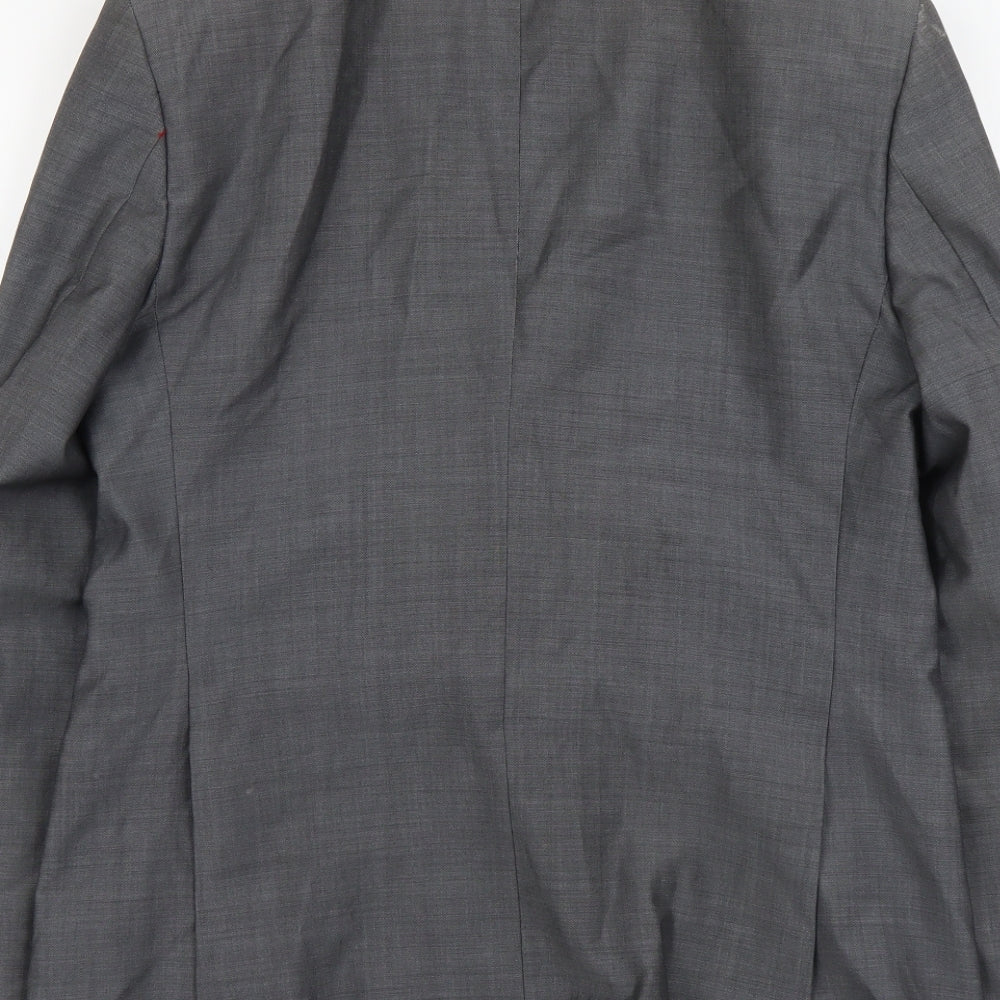 Alfred Brown Mens Grey Polyester Jacket Blazer Size S