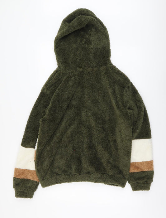 SheIn Womens Green Striped Jacket Size M Zip