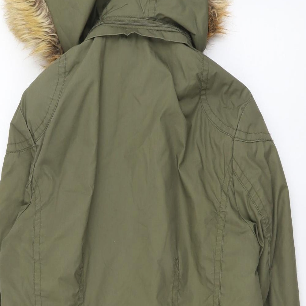 Womens UK Size M H&M Green Parka Coat