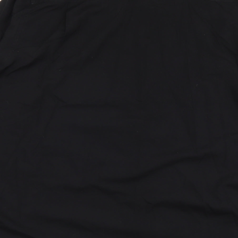 Mens UK Size 18 Burton Black Button-Up Long Sleeve Casual Shirt