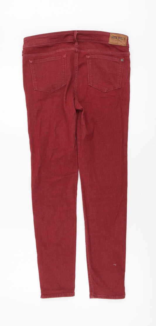 Womens UK Size 30 in Jack Wills Regular Fit Skinny Red Jeans