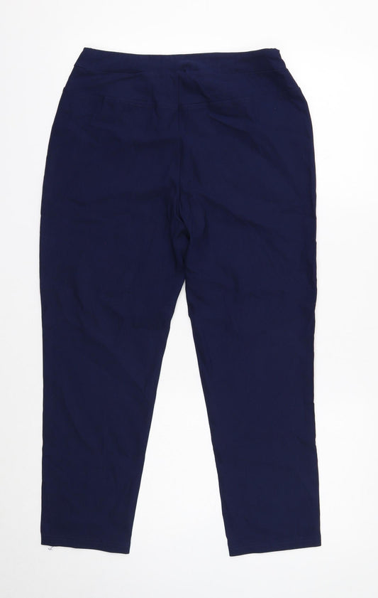 BASSINI Womens Blue Viscose Trousers Size M Regular