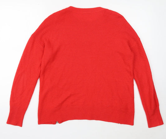 TU Womens Red Scoop Neck Acrylic Pullover Jumper Size 12