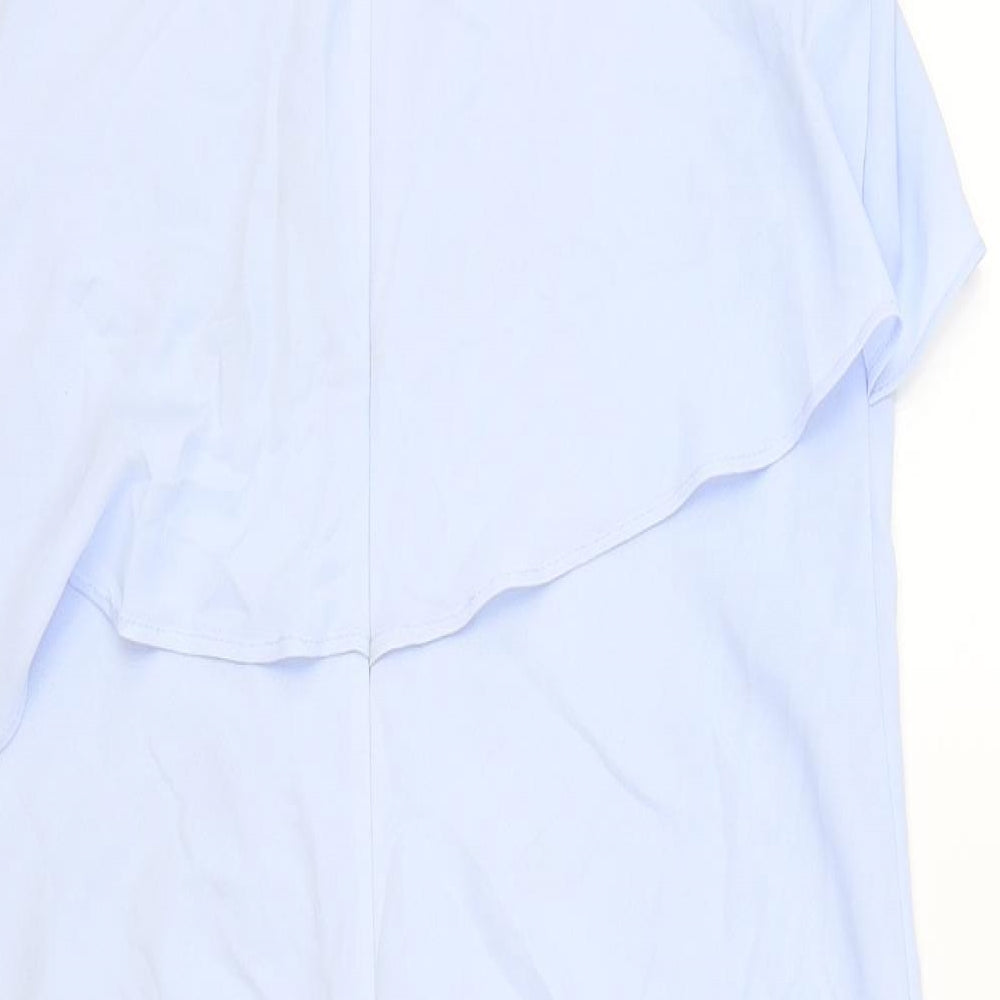 NEXT Womens Blue Polyester A-Line Size 8 Scoop Neck Zip - Layered