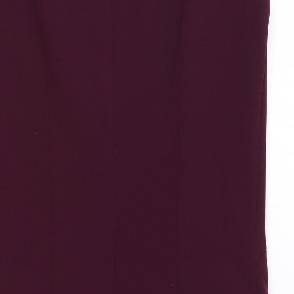 Eliza J Womens Purple Polyester A-Line Size 8 Round Neck Zip
