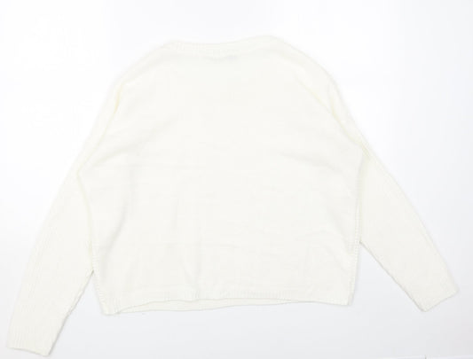 Womens UK Size M Select White Pullover Jumper