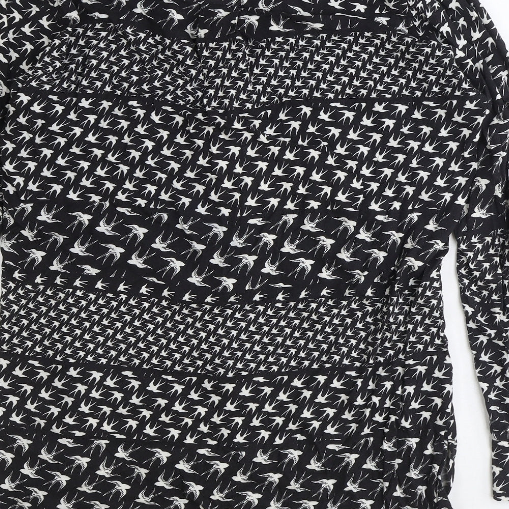 Womens UK Size 6 Sandwich Black Basic Button-Up