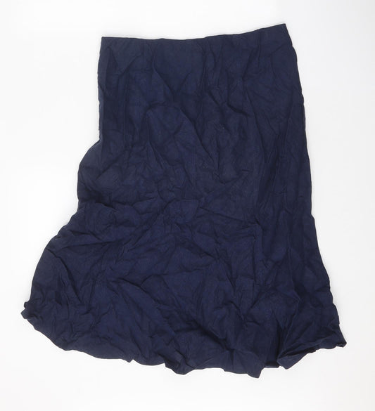 Isle Collection Womens Blue Polyester Flare Skirt Size 14