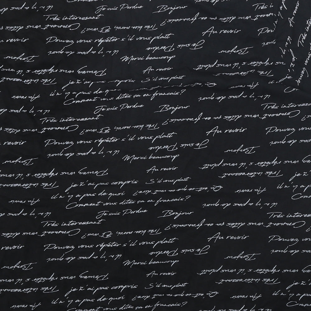 Primark Womens Black Geometric 100% Cotton Basic T-Shirt Size 20 Round Neck