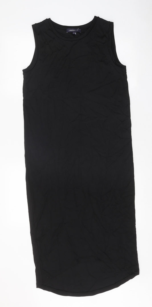 Limited Edition Womens Black Viscose Tank Dress Size 10 Round Neck Pullover
