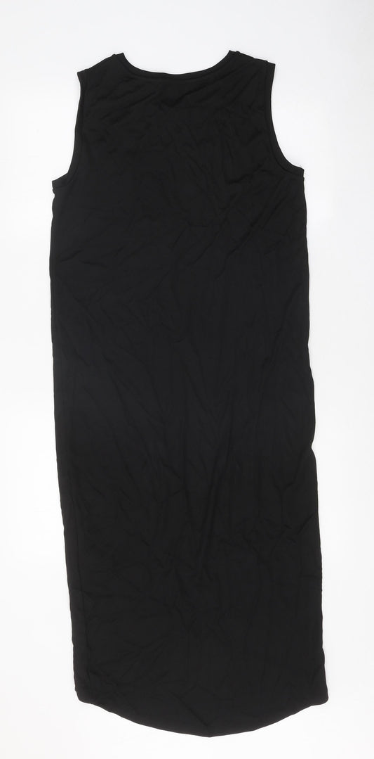 Limited Edition Womens Black Viscose Tank Dress Size 10 Round Neck Pullover