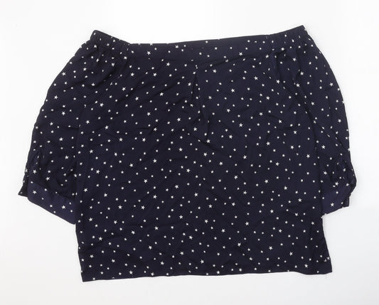 Womens UK Size 16 Dorothy Perkins Blue Cropped Blouse