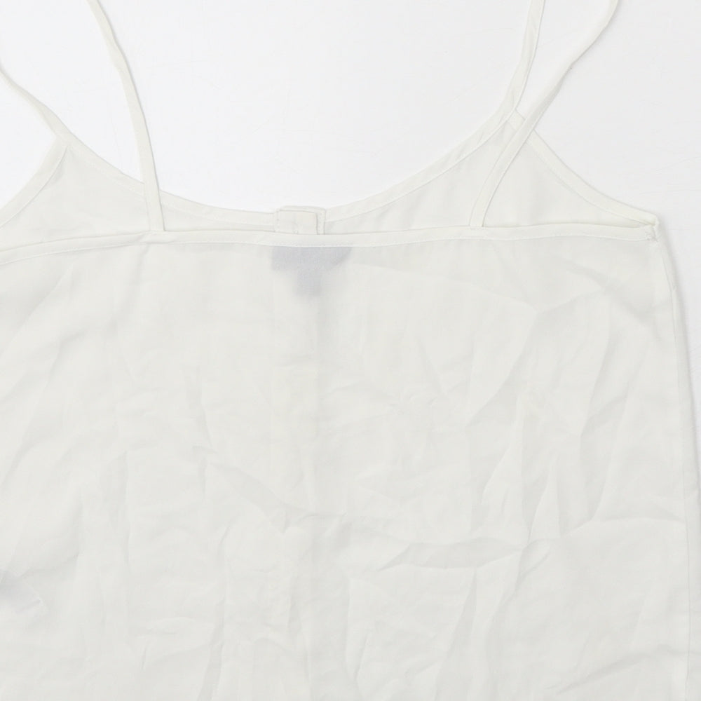 Womens UK Size 10 Topshop White Cropped Tank